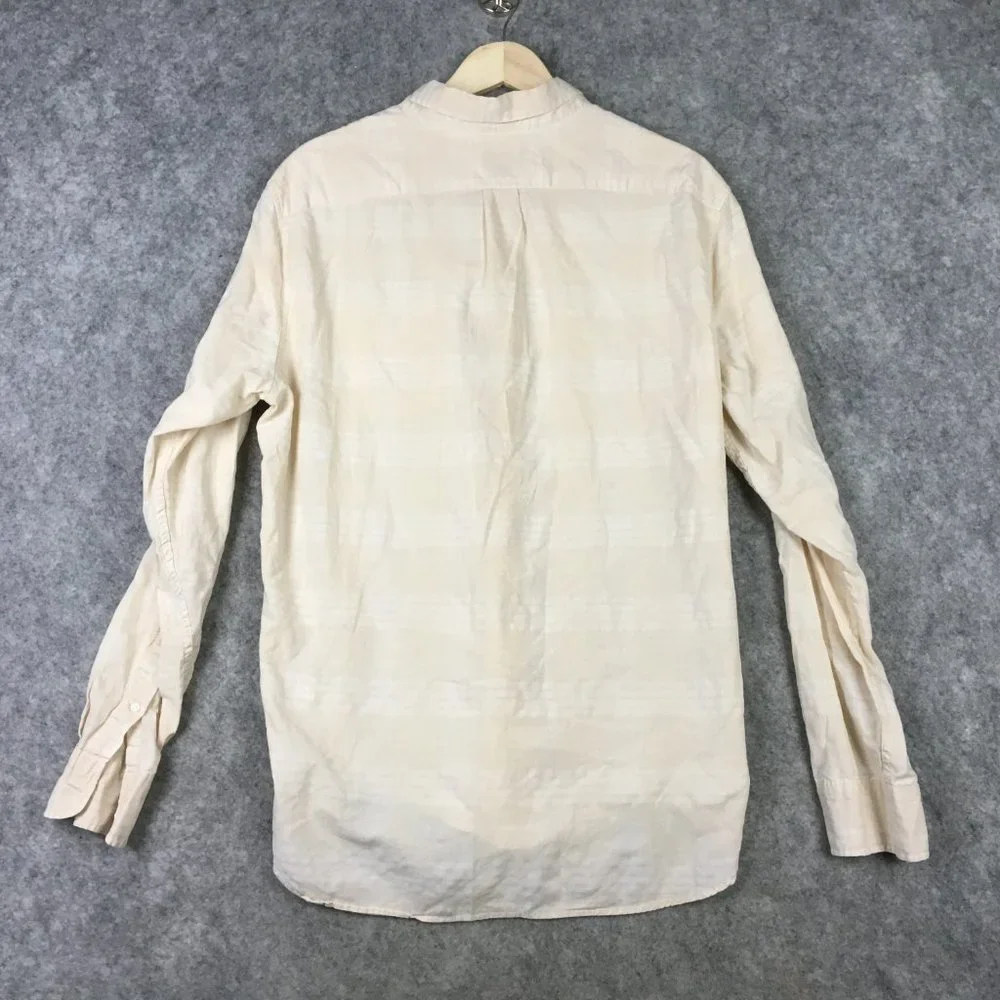 J Crew Shirt L Mens Overdyed Plaid Button Up Cotton Blend Long Sleeve Casual